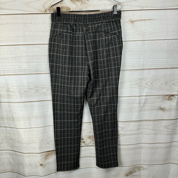 Lark + Grey Gray Houndstooth Pull-On Elastic Waist Trousers Size PL - Picture 4 of 7